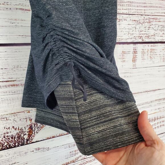 Athleta S Double Layer Top Black/Gray Racerback Tank wtih Built in Bra Workout - Picture 4 of 10